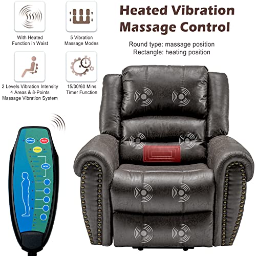 Large Power Lift Massage Recliner for Big Elderly