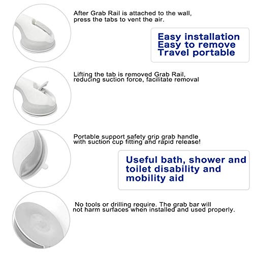 Suction Grab Bar for Bathroom Safety - 15.8