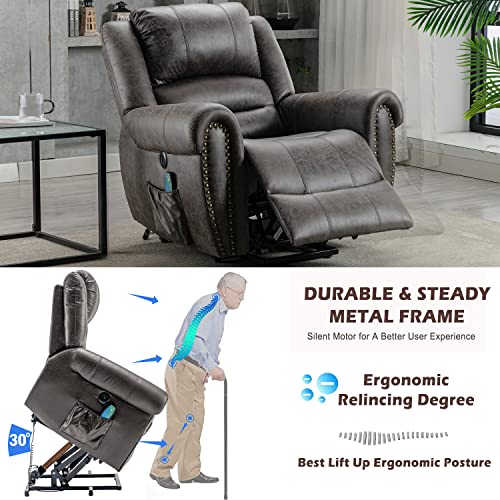 Large Power Lift Massage Recliner for Big Elderly