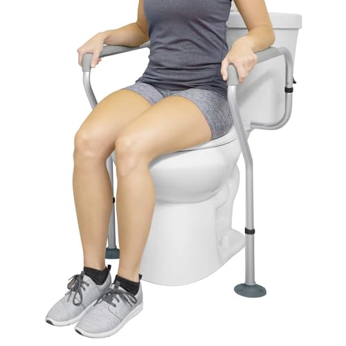 Adjustable Height Toilet Safety Handrail
