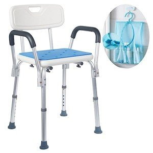 Adjustable Padded Shower Stool with Backrest