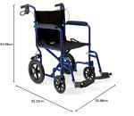 Lightweight Blue Folding Wheelchair with Handbrakes