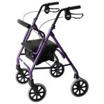 Lightweight Folding Four Wheel Rollator, Purple