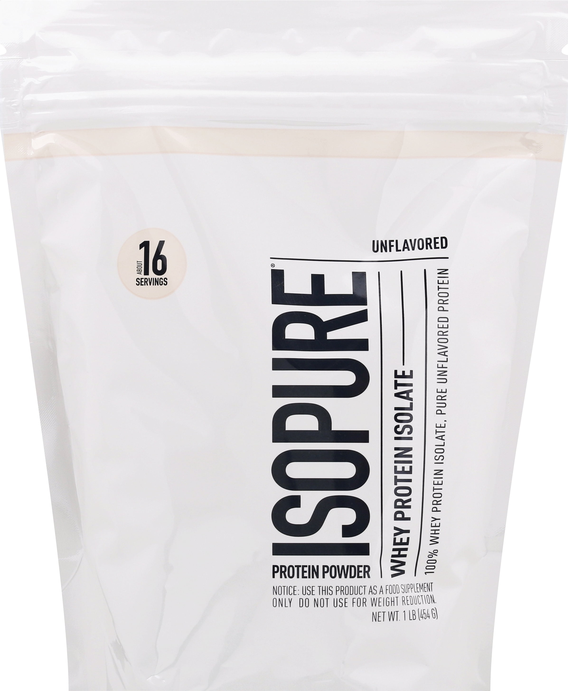 Unflavored Zero Carb Whey Protein Isolate - 1lb
