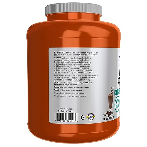 NOW Whey Protein, 24g BCAAs, Creamy Chocolate