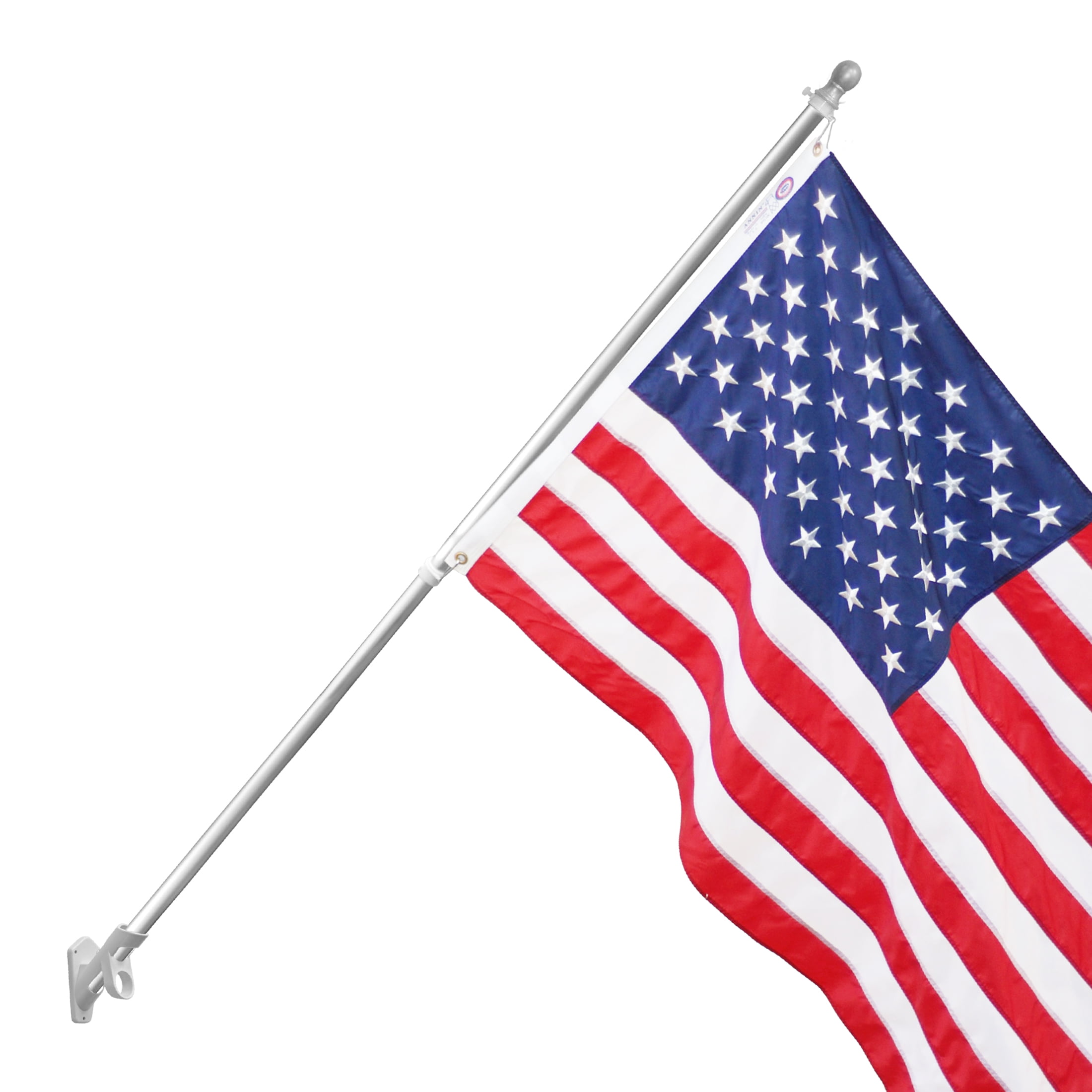 6' Aluminum Flagpole with Bracket & Ornament