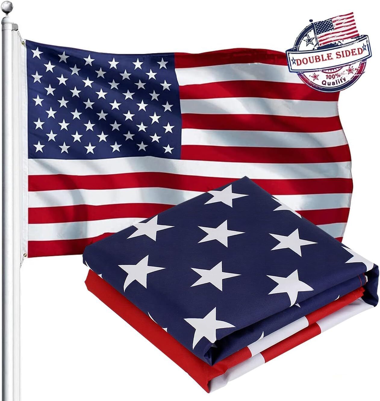 Double Sided 3-Ply Heavy Duty US Flag