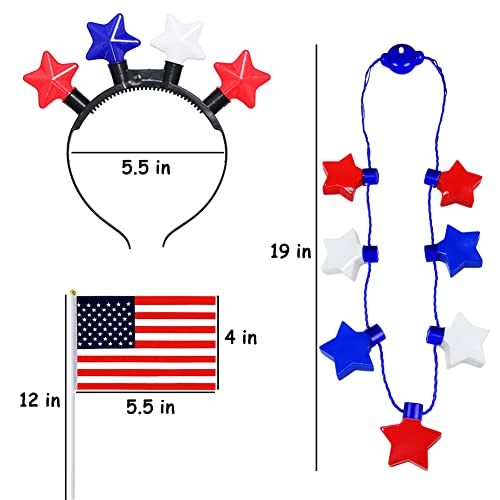 Patriotic Party Bundle with Headbands, Necklaces & Flags