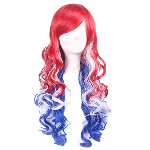 American Flag Wavy Wig for Women