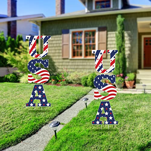 6-Piece Patriotic Yard Sign Set for July 4th