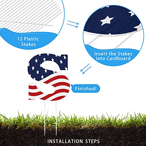 6-Piece Patriotic Yard Sign Set for July 4th
