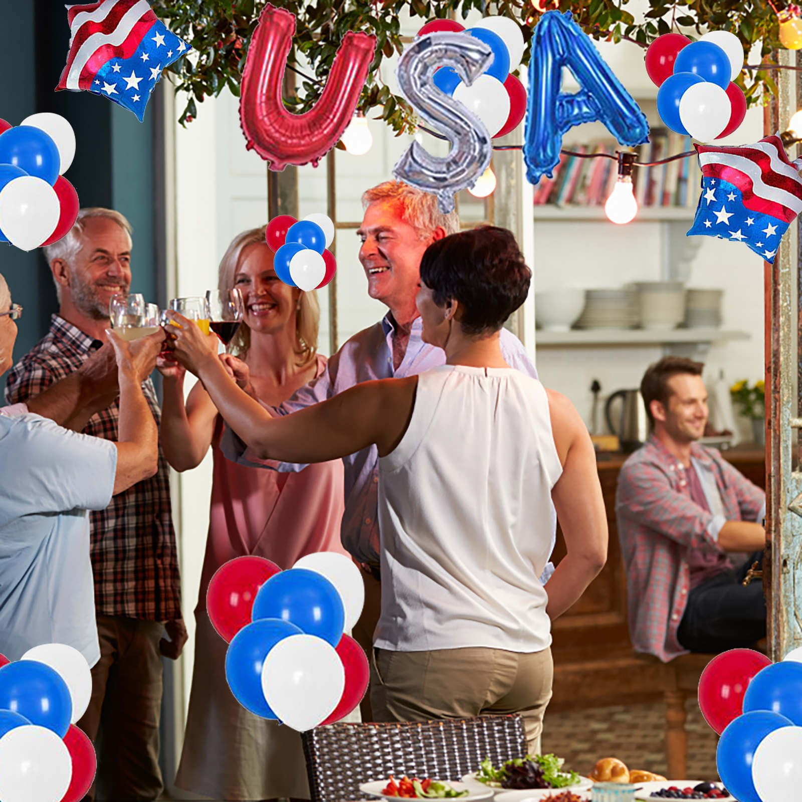 Patriotic Balloon Garland Kit for July 4th