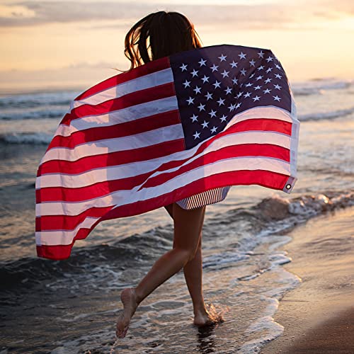 Luxury American Flag with Embroidered Star