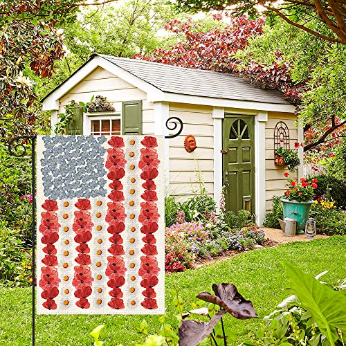 Myosotis Poppy Memorial Garden Flag - Patriotic Decor