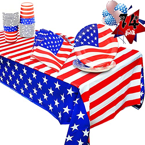 Patriotic Disposable Dinnerware Set - 74 PCS