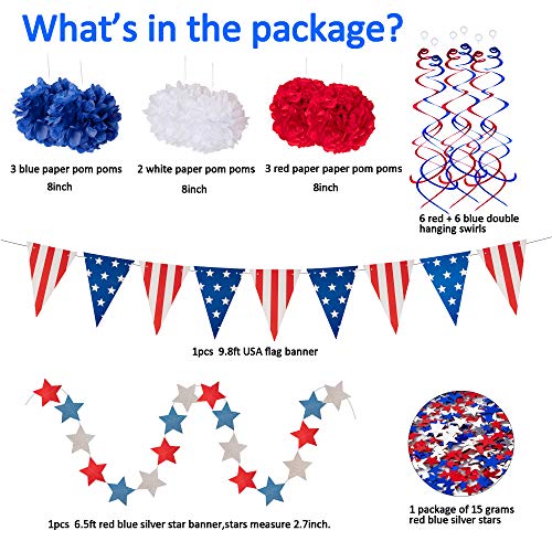 29 Piece Patriotic Decoration Set for July 4th