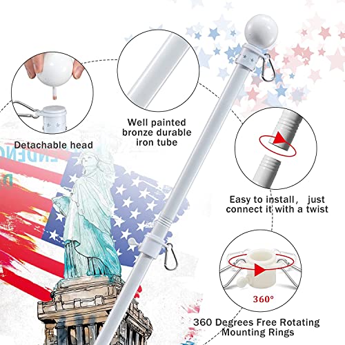 5ft Tangle-Free American Flagpole Kit