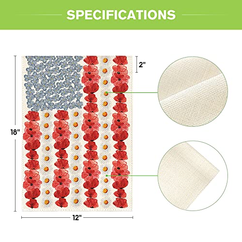 Myosotis Poppy Memorial Garden Flag - Patriotic Decor