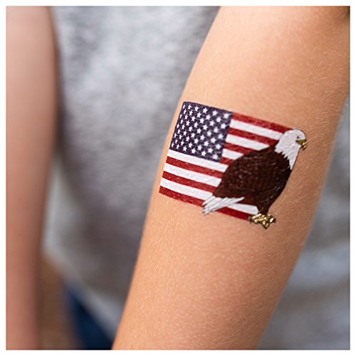 Metallic American Flag Temporary Tattoos