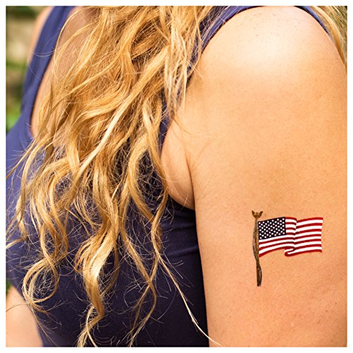 Metallic American Flag Temporary Tattoos