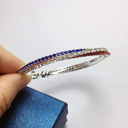 USA Flag Rhinestone Bracelet - 4th of July Gift
