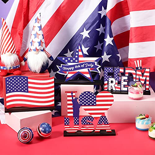 Patriotic Wooden Table Centerpieces for July 4th