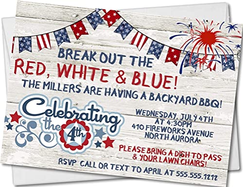July 4th Invitations With Envelopes