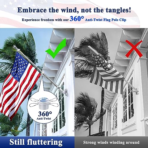 6 FT Tangle-Free Flag Pole for 4th of July