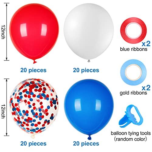 80Pcs Patriotic Balloons with Confetti
