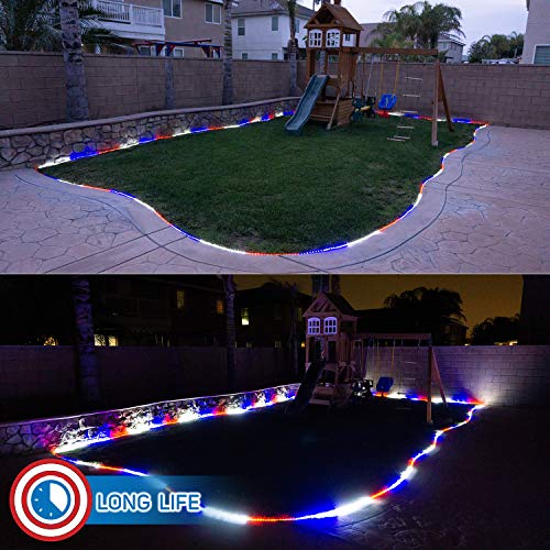 Patriotic LED Rope Lights Kit for July 4th Decoration