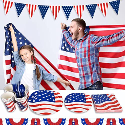 Patriotic Tableware Set for July 4th Party