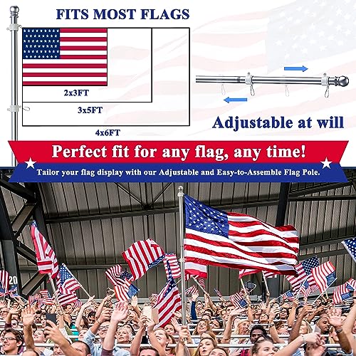6 FT Tangle-Free Flag Pole for 4th of July