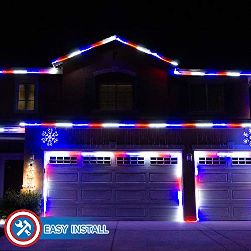 Patriotic LED Rope Lights Kit for July 4th Decoration
