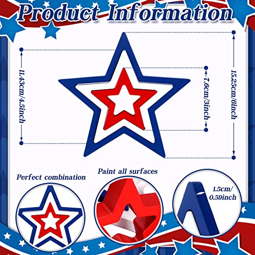 Patriotic Wooden Star Set for 4th of July