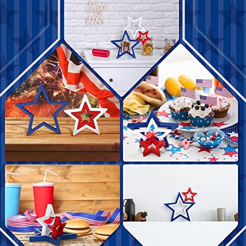 Patriotic Wooden Star Set for 4th of July