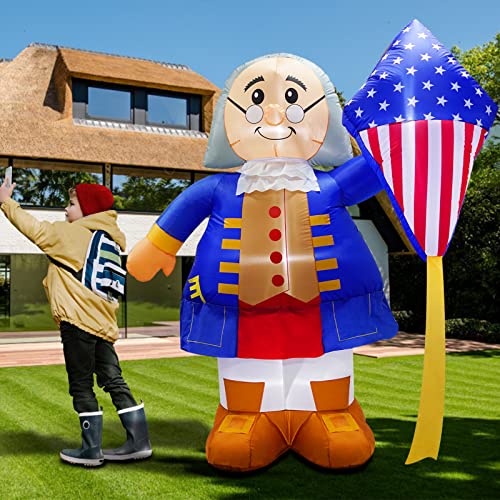 6Ft Inflatable Franklin with American Flag Kite