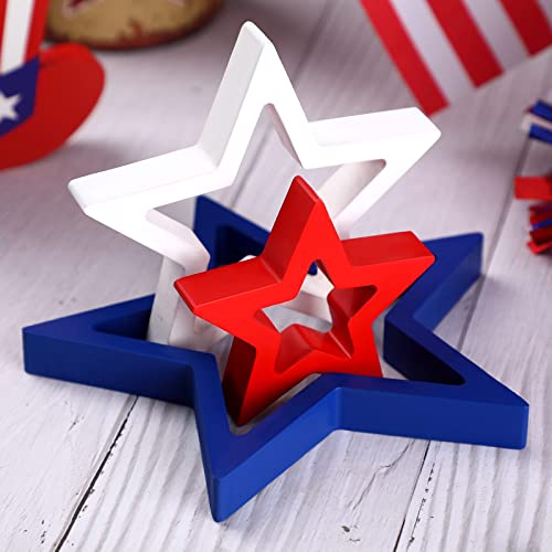 Patriotic Wooden Star Set for 4th of July
