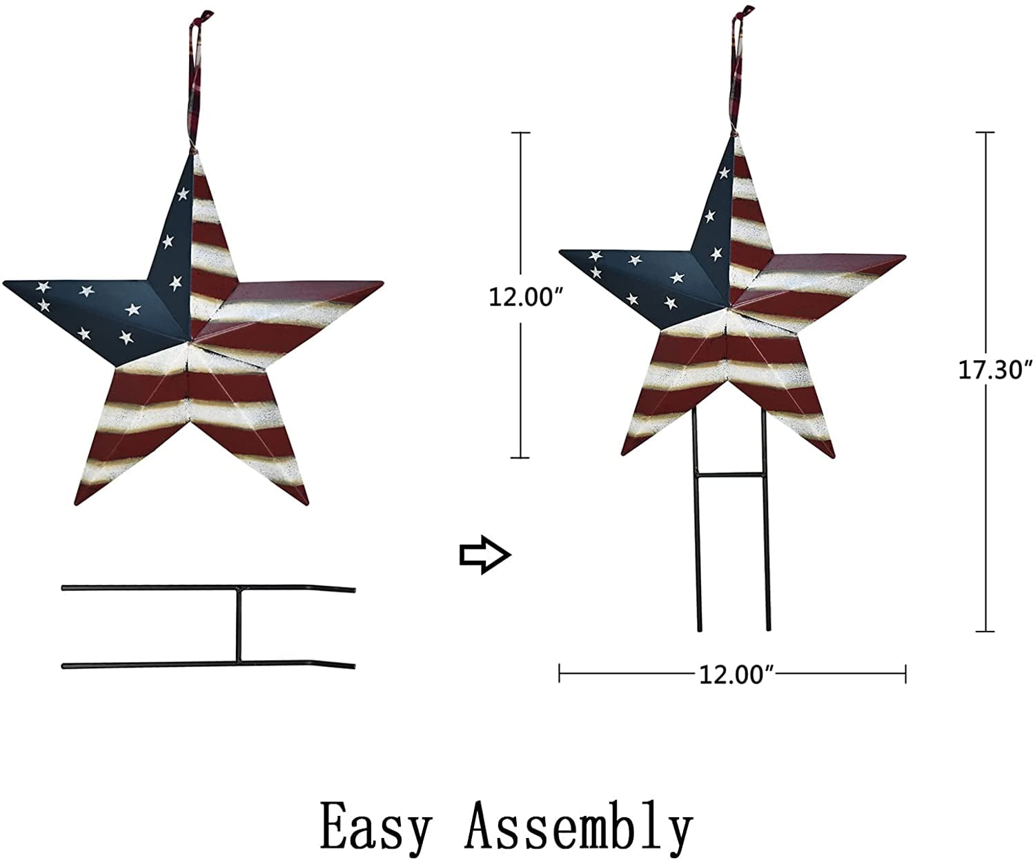 Patriotic Metal Barn Star Yard Sign