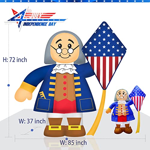 6Ft Inflatable Franklin with American Flag Kite