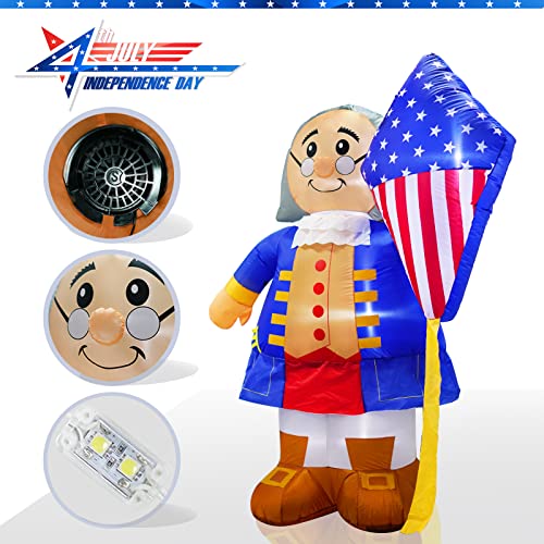 6Ft Inflatable Franklin with American Flag Kite