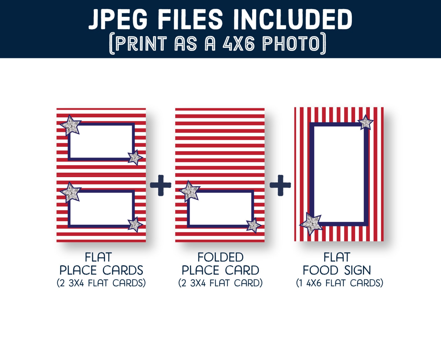 July 4th Party Place Card Set