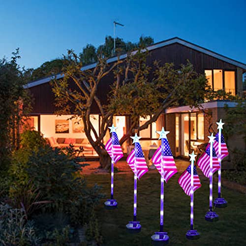 American Flag Solar Garden Lights for Independence Day