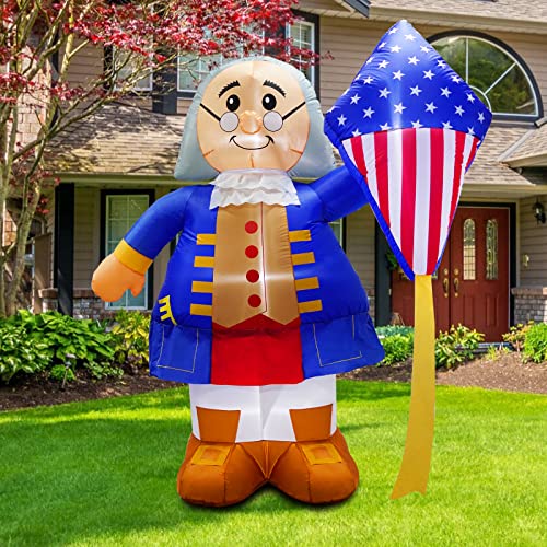 6Ft Inflatable Franklin with American Flag Kite