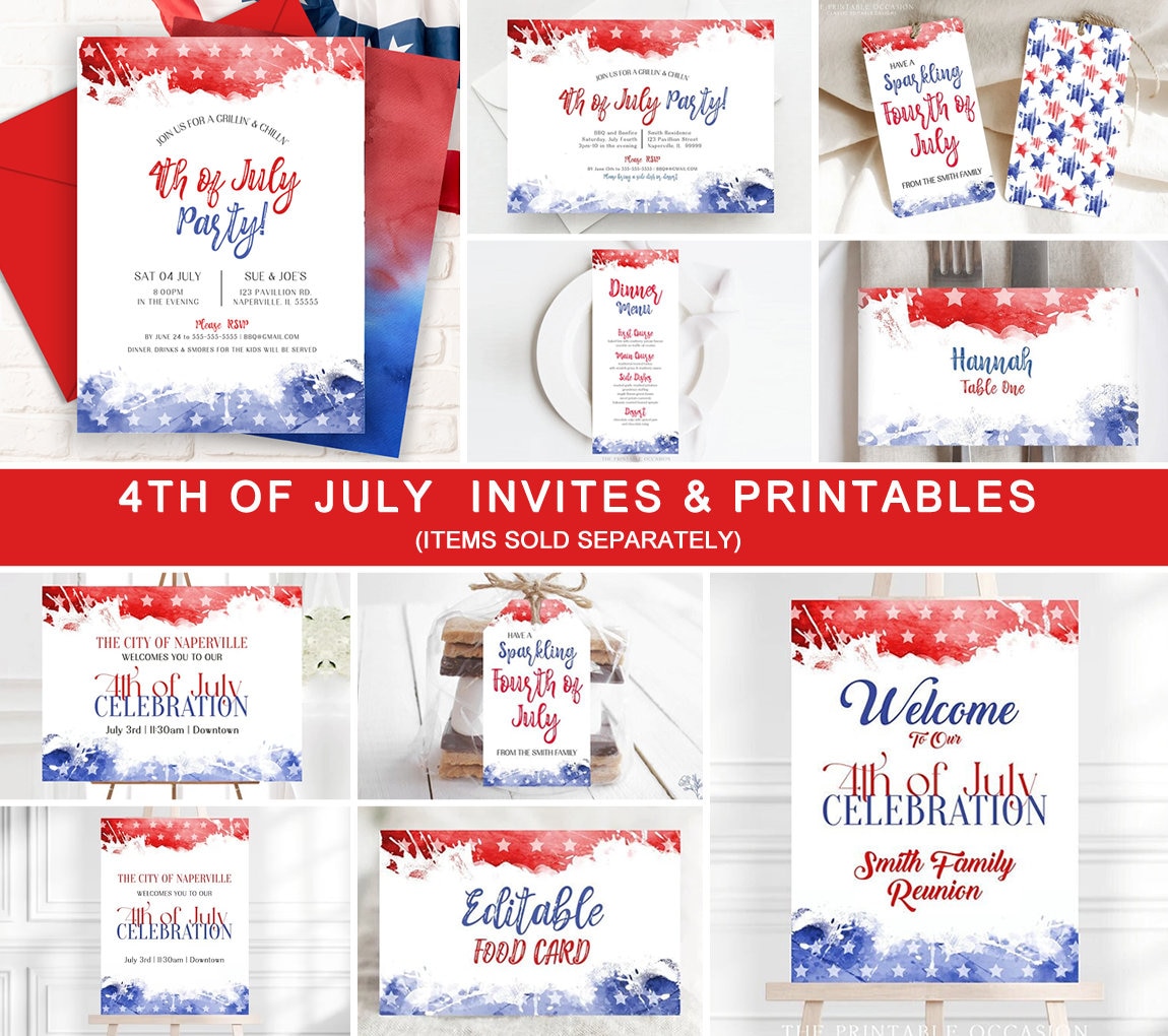 Customizable 4th of July Party Invitation Template