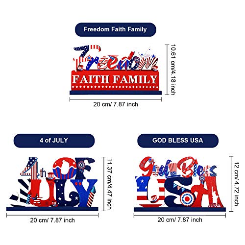 Patriotic Wood Block Table Decor Set