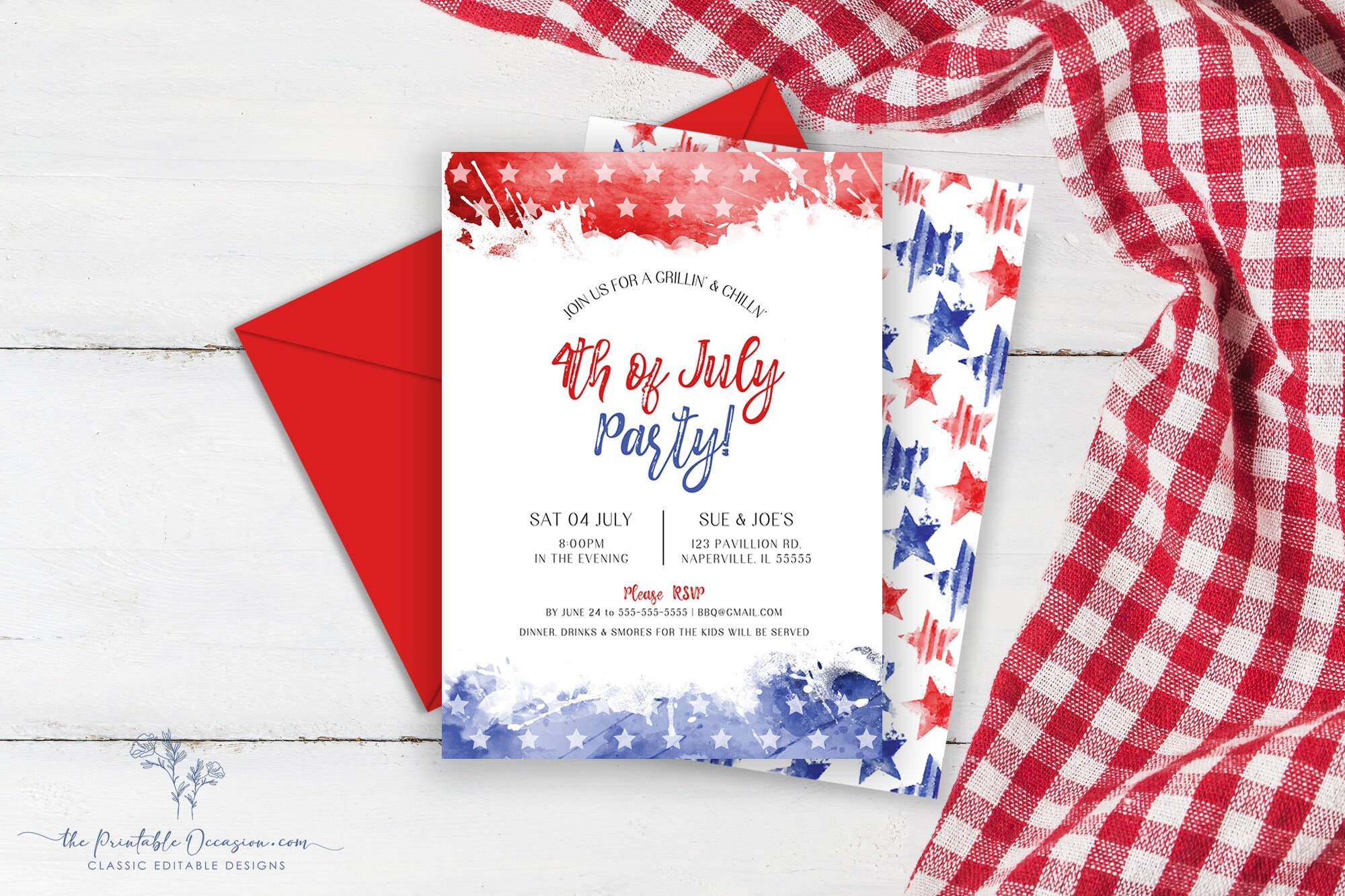 Customizable 4th of July Party Invitation Template