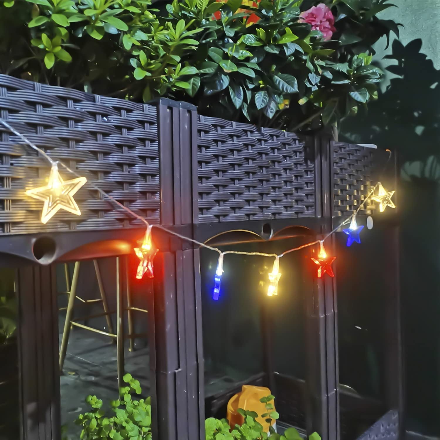 Red, White & Blue Starry String Lights