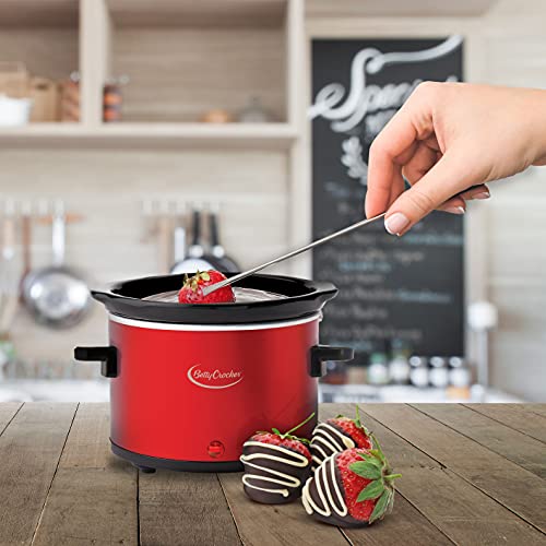 Mini Fondue Melting Pot Warmer, 0.7 Quart, Red