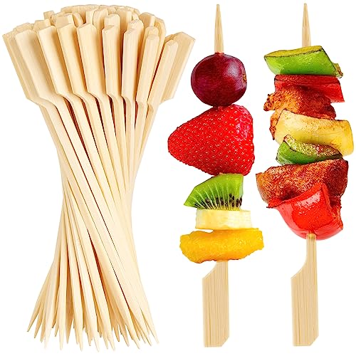 Bamboo Skewers 300PCS - Fancy Flat Toothpicks