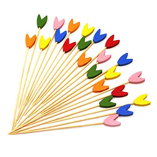 Multicolor Bamboo Toothpicks for Appetizers and Desserts